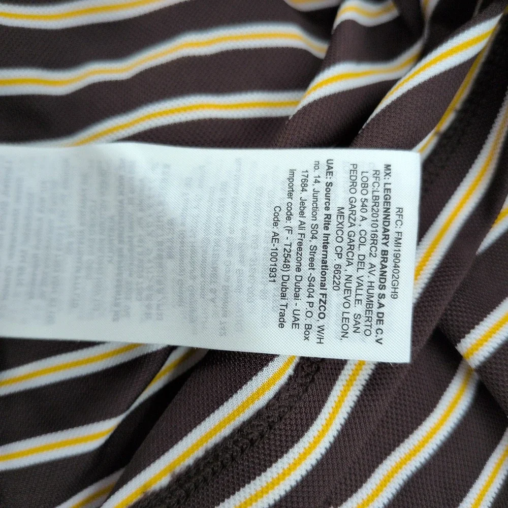 NIKE San Diego Padres Mens Dri-FIT Striped Logo Golf Polo Shirt Brown XL